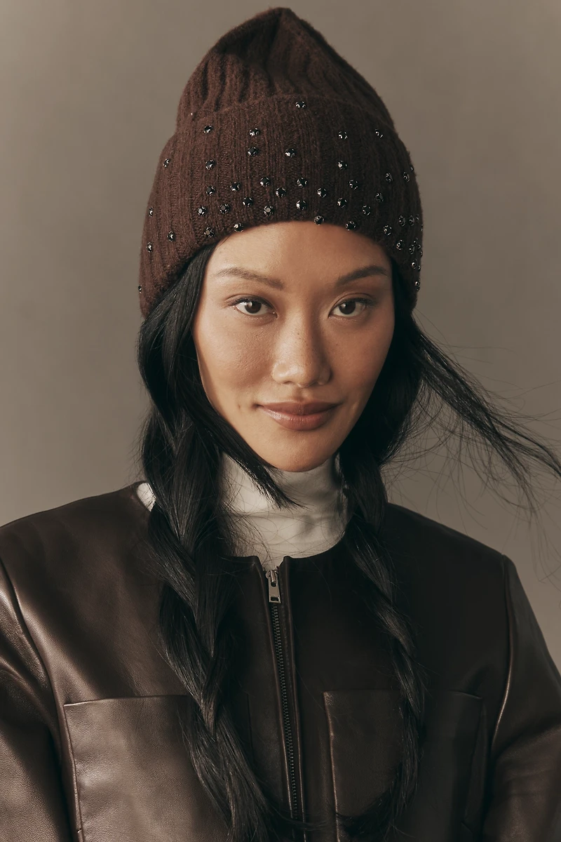 By Anthropologie Rhinestone Embellished Beanie