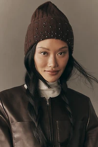 By Anthropologie Rhinestone Embellished Beanie