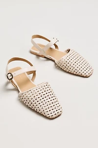 By Anthropologie Woven Leather Ankle Strap Sandals