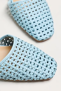 By Anthropologie Woven Leather Ankle Strap Sandals