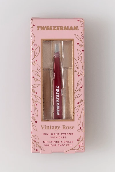Tweezerman Vintage Rose Mini Slant Tweezer with Case