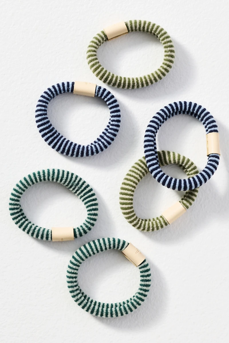 Daily Practice Sporty Stripe Hair Ties, Set of 6