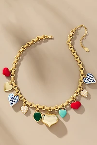 Clare V. Le Heartbreaker Charm Necklace