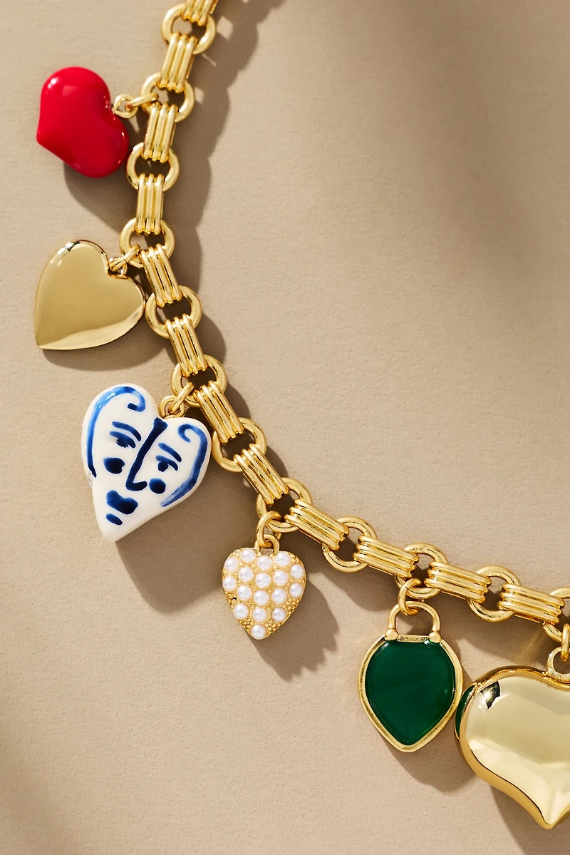 Clare V. Le Heartbreaker Charm Necklace