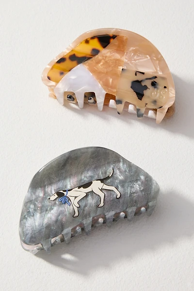 Frasier Sterling Dogs Hair Claw Clips, Set of 2