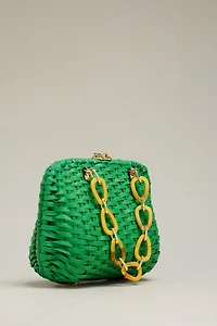 Frances Valentine Hen Wicker Basket Clutch