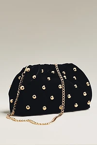 Maeve Velvet Studded Clutch