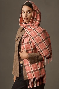 By Anthropologie Plaid Hood Scarf