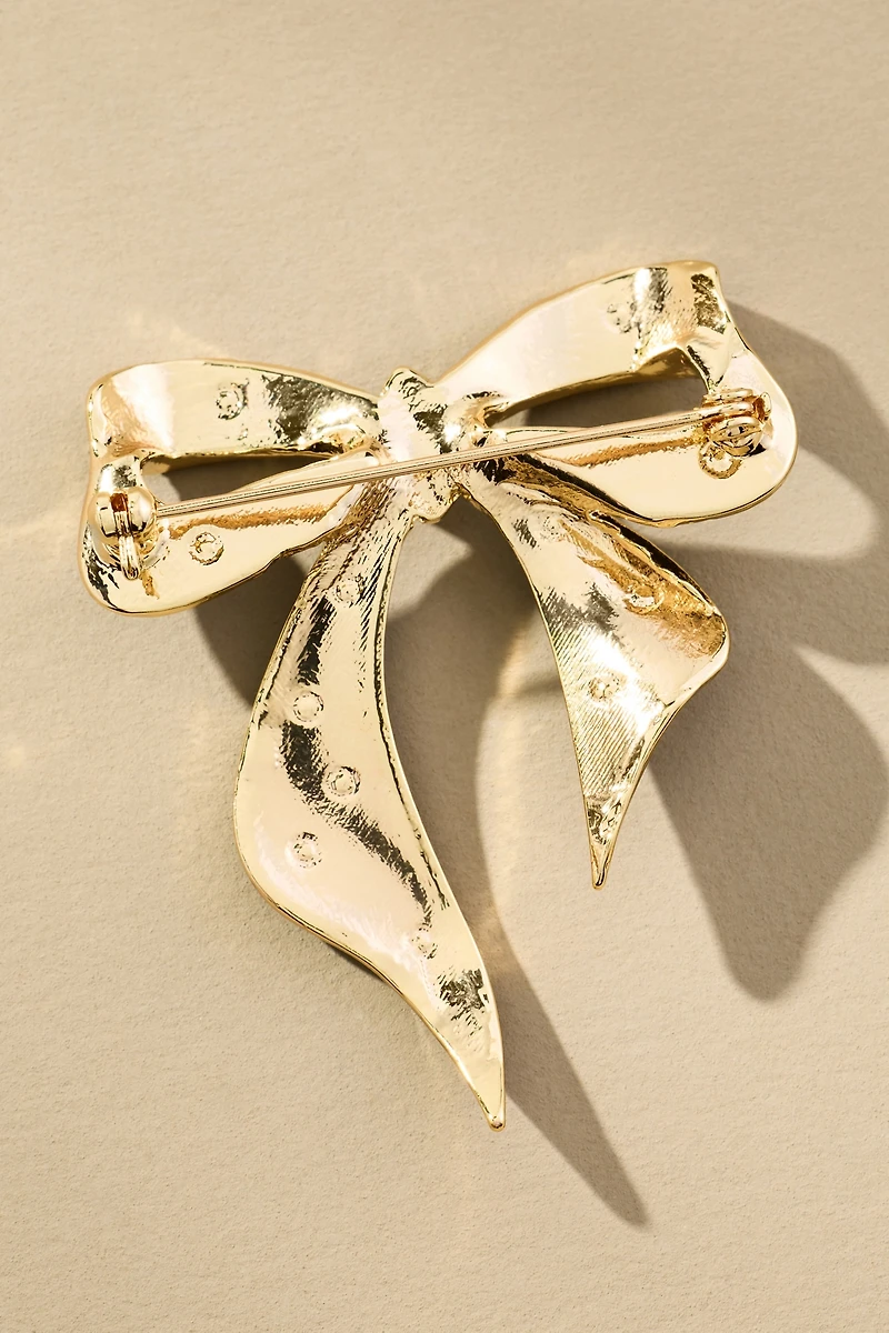 Crystal Bow Brooch