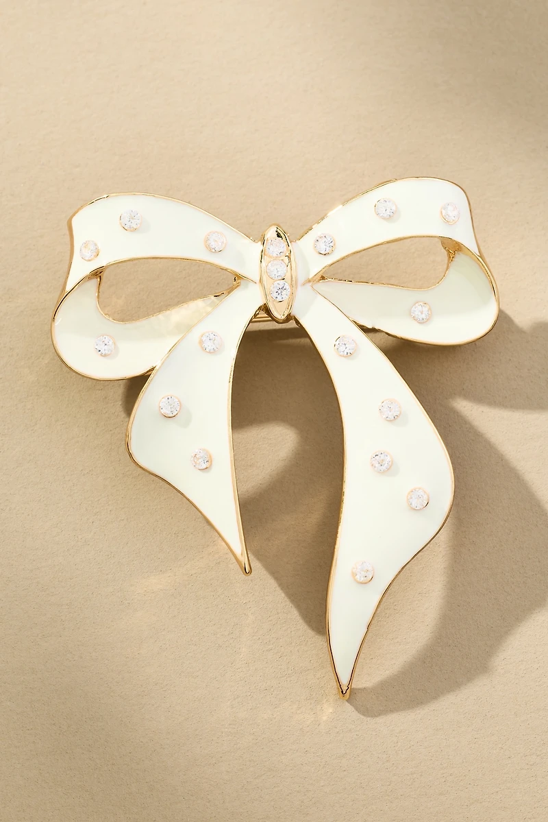 Crystal Bow Brooch