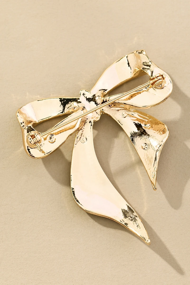 Crystal Bow Brooch