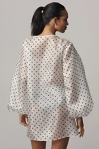 Mare Mare Sheer Puff-Sleeve Mini Dress