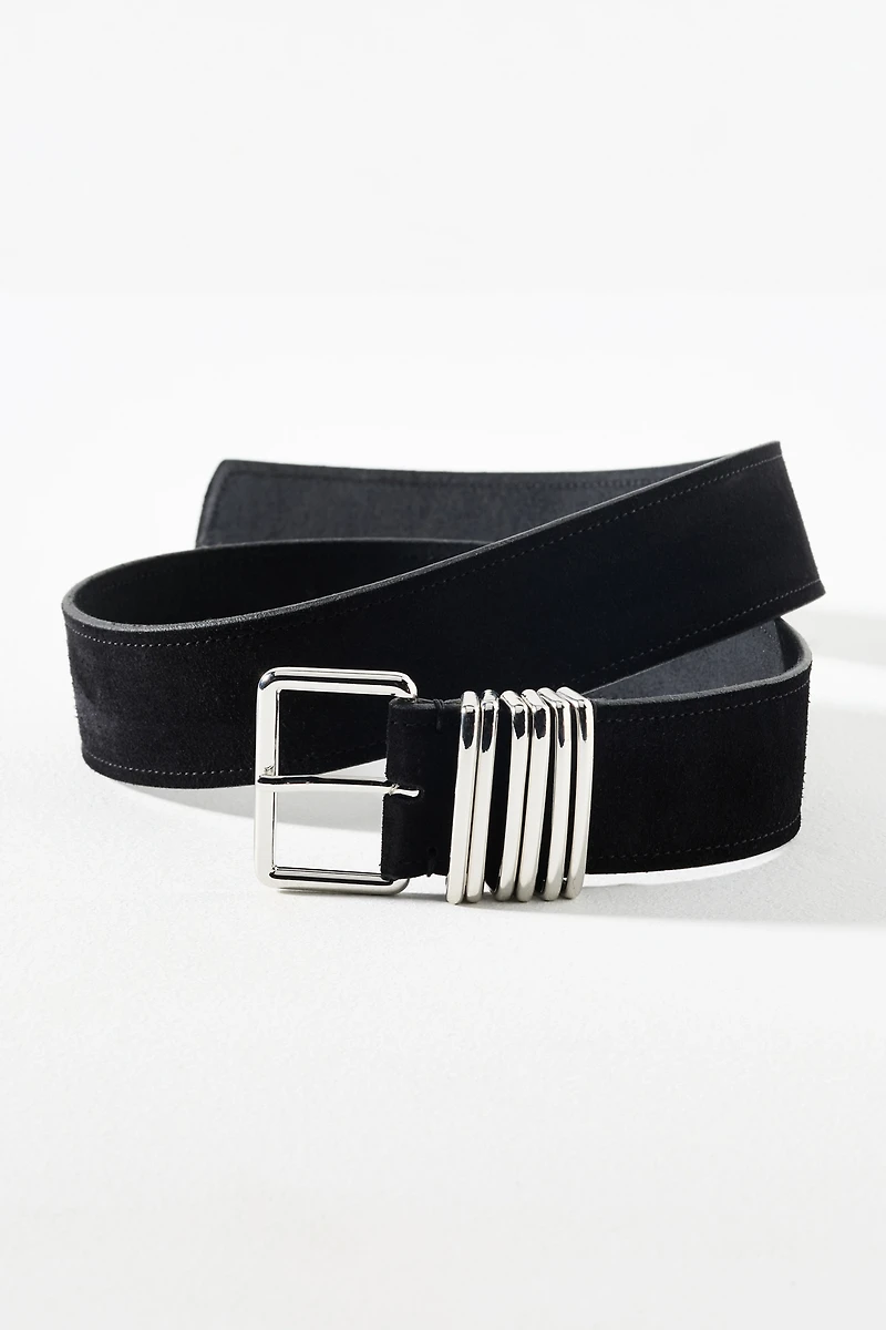 Square Buckle Multi Keeper Belt