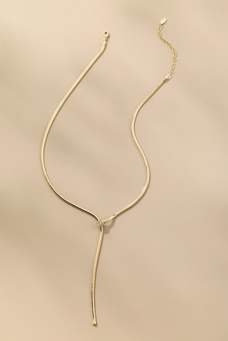 Delicate Herringbone Y Necklace