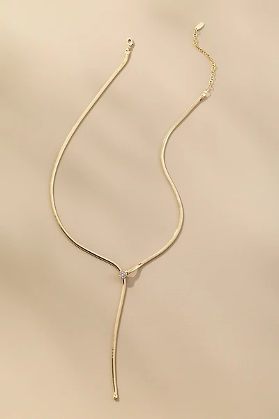 Delicate Herringbone Y Necklace