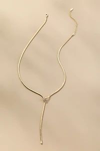 Delicate Herringbone Y Necklace