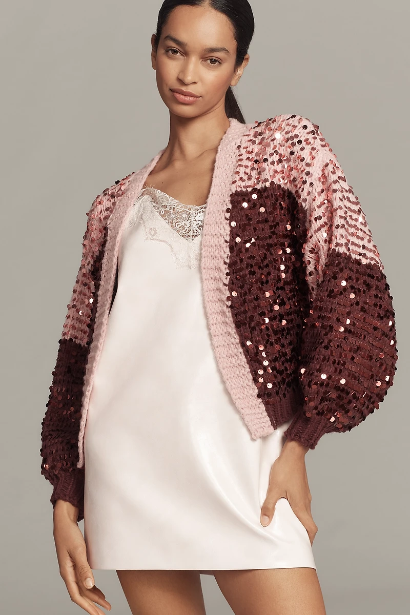 By Anthropologie Sequin Cardigan Sweater