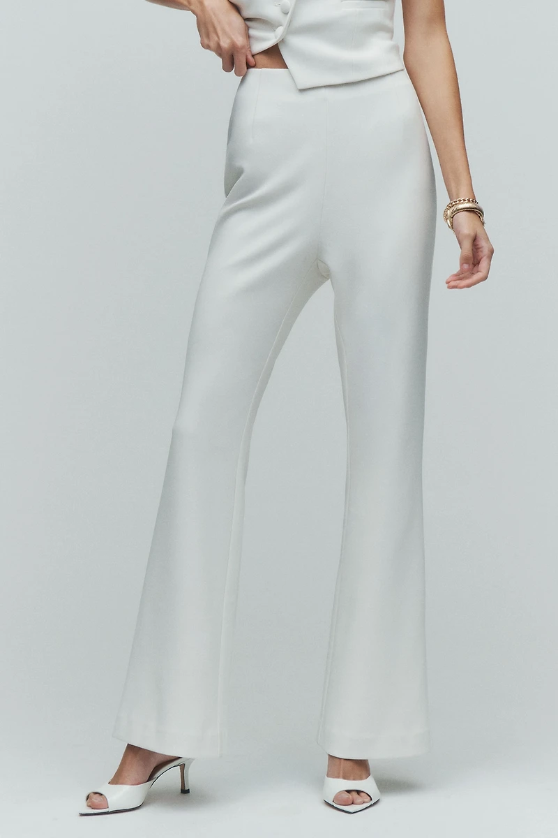 BHLDN Crepe High-Rise Flare Pants