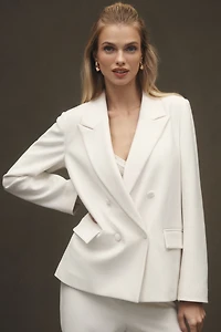 BHLDN Double-Breasted Crepe Blazer