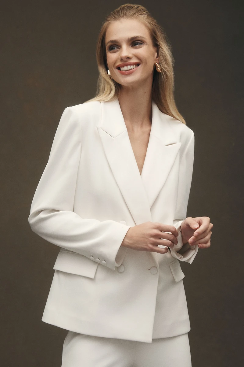 BHLDN Double-Breasted Crepe Blazer