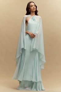 Retrofete Lireal Chiffon Cape Maxi Dress