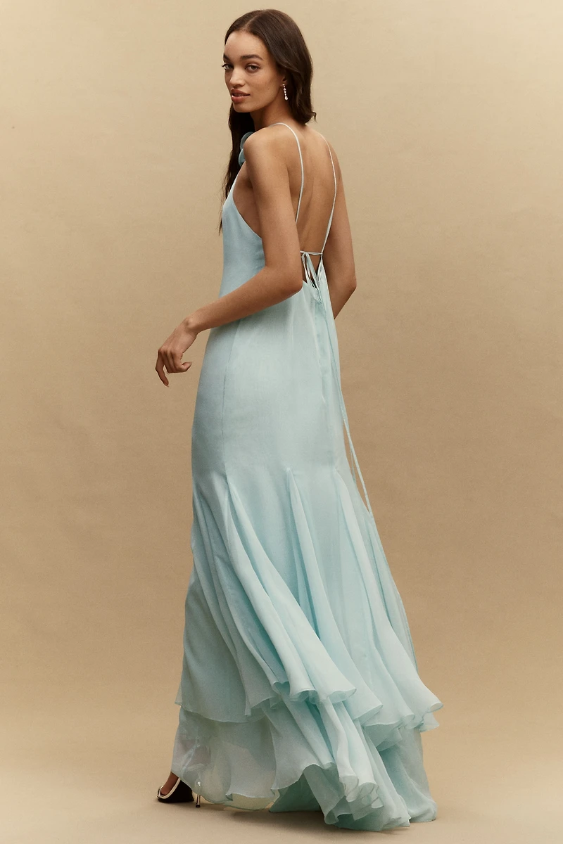 Retrofete Lireal Chiffon Cape Maxi Dress