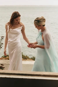 Retrofete Lireal Chiffon Cape Maxi Dress