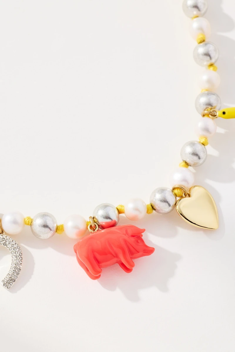 Clare V. Bonne Chance Charm Necklace
