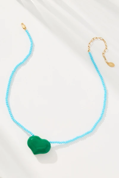Clare V. Beaded Heart Necklace