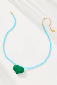 Clare V. Beaded Heart Necklace