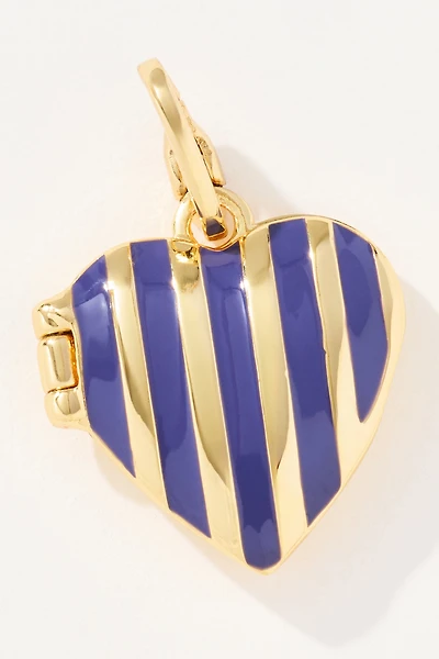 Clare V. Striped Heart Locket Charm