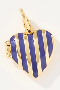Clare V. Striped Heart Locket Charm