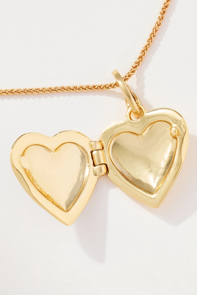 Clare V. Striped Heart Locket Charm