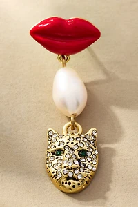 Clare V. Le Charm Heart & Whiskers Earrings