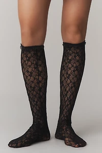 High Heel Jungle Lace Knee-High Socks