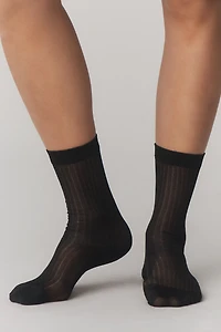 High Heel Jungle Beam Ribbed Crew Socks