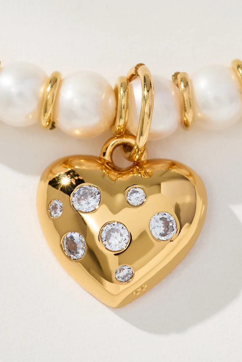 Timeless Pearly Heart Pendant Necklace