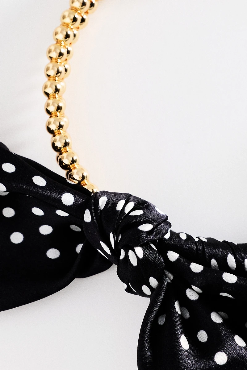 Beaded Silk Scarf Collar Necklace