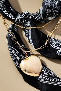 Double-Chain Charmed Scarf Necklace