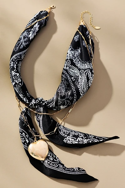 Double-Chain Charmed Scarf Necklace