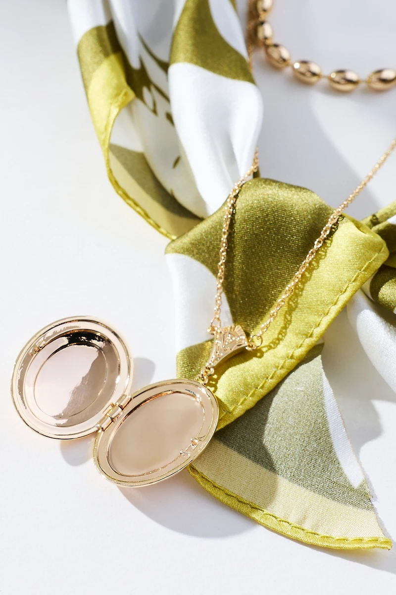 Double-Chain Charmed Scarf Necklace