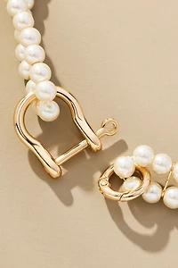 Chunky Link Lock Pearl Necklace