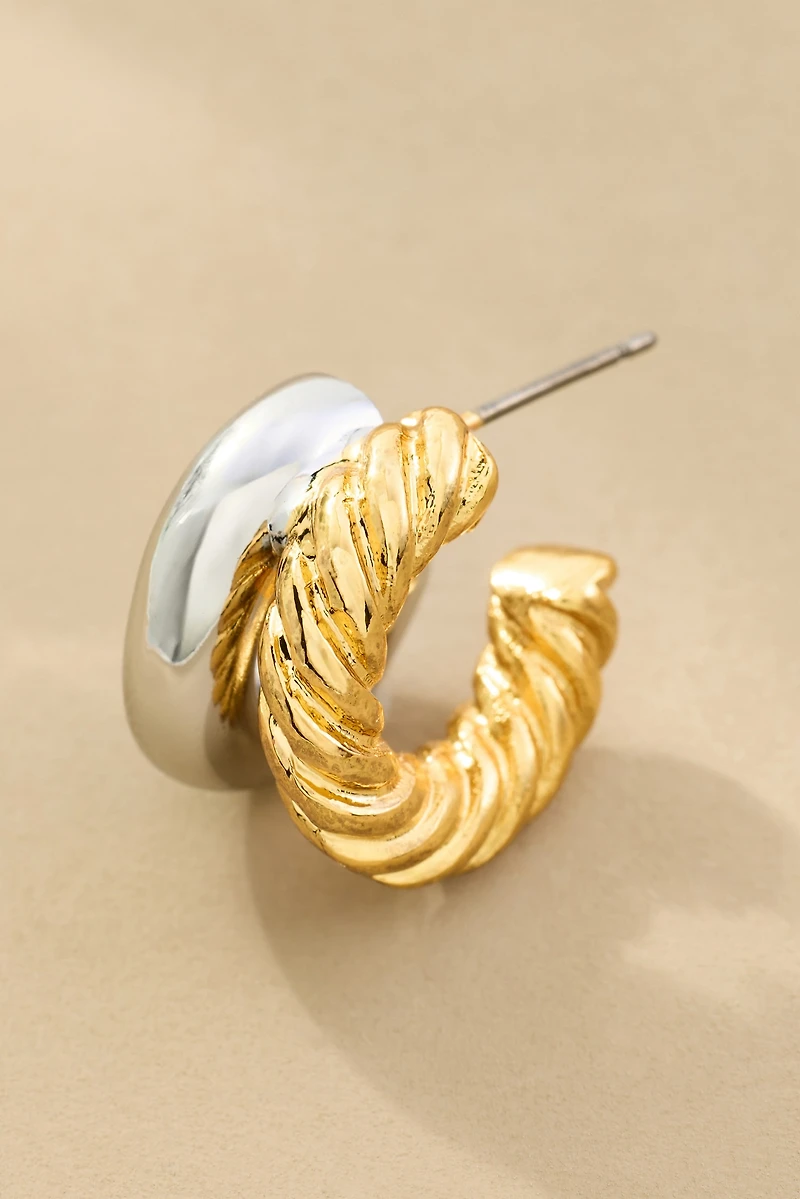 Textured Double-Hoop Earrings