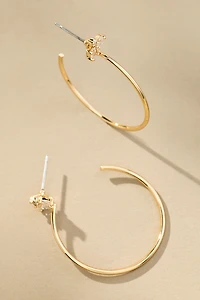 Thin Crystal Hoop Earrings