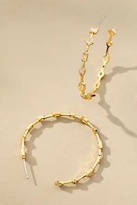 Delicate Crystal Hoop Post Earrings