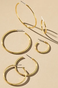 Classic Hoop Earrings, Set of 3