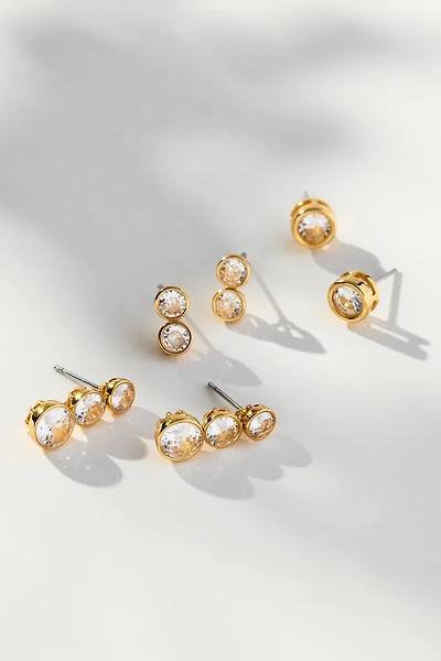 Crystal Drop Earrings, Set of 3