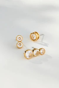 Crystal Drop Earrings, Set of 3