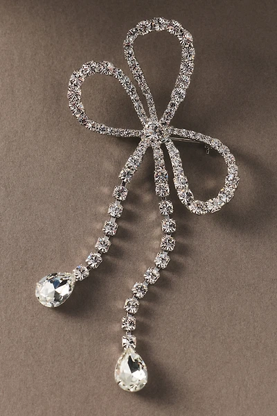 Jennifer Behr Evelyn Crystal Bow Brooch