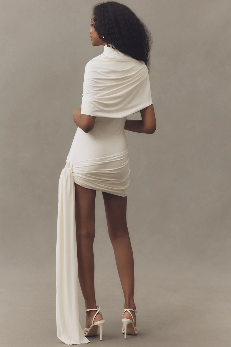 Deme by Gabriella Colette Short-Sleeve Mini Cape Dress